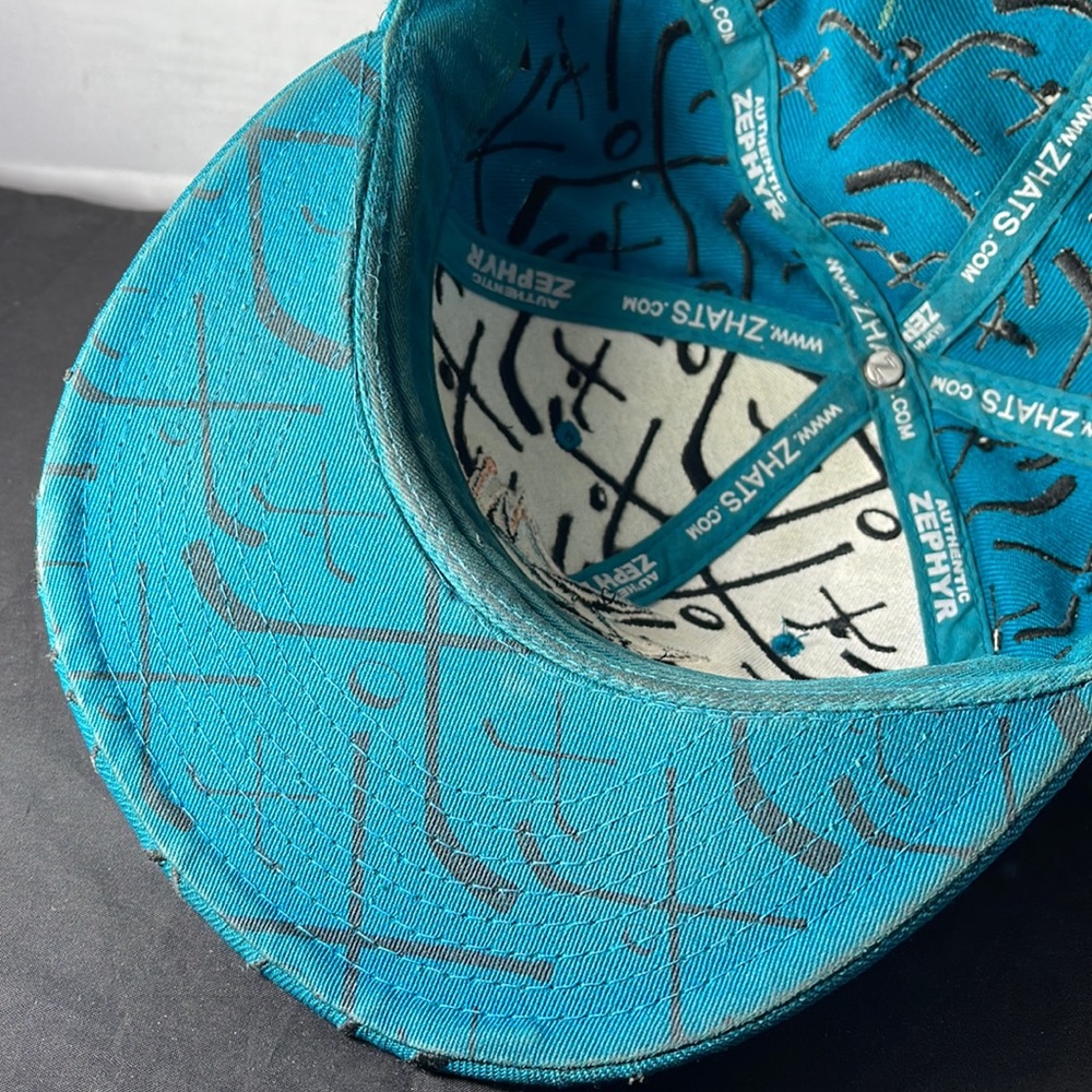 San Jose Sharks NHL Zephyr fitted hat size7 3/4 hockey stick print - Picture 6 of 9